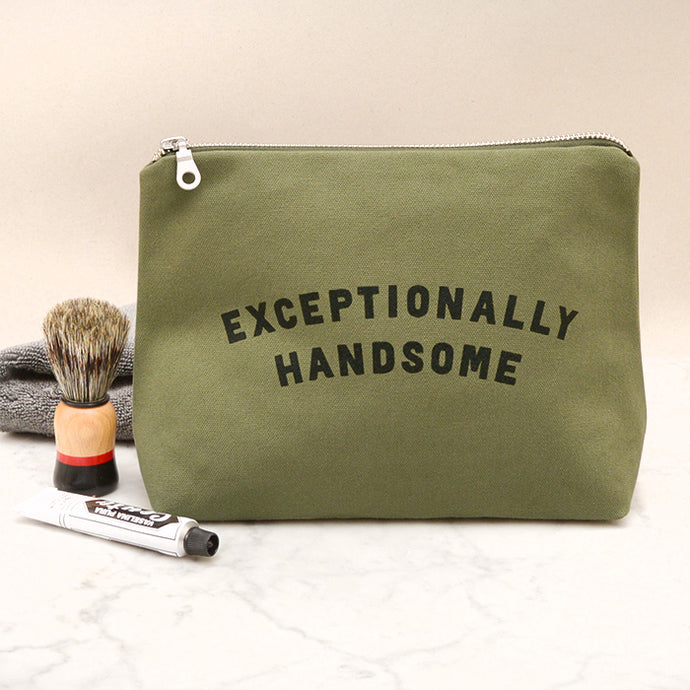Exceptionally Handsome - Zipped travel pouch - wash bag, pencil case, organiser.