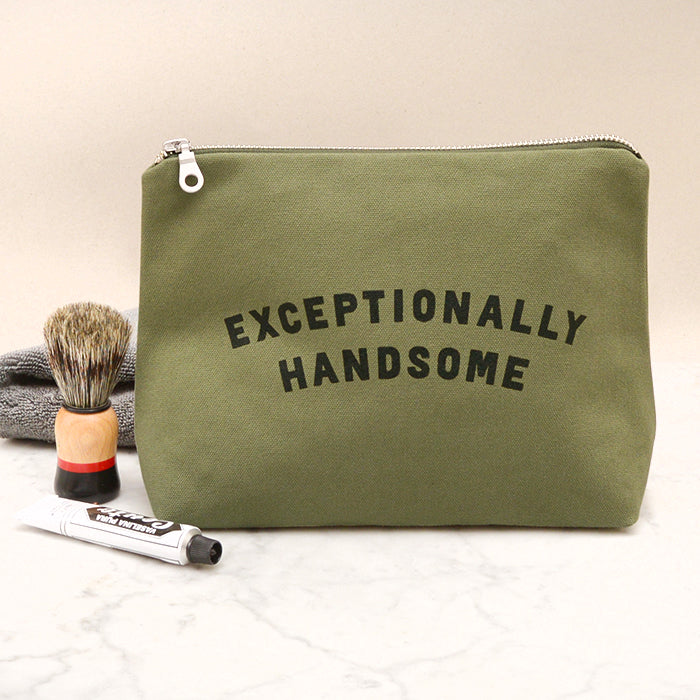 Exceptionally Handsome - Zipped travel pouch - wash bag, pencil case, organiser.