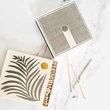 Load image into Gallery viewer, Large Luxury Matches - Gold Fern &amp; Rain
